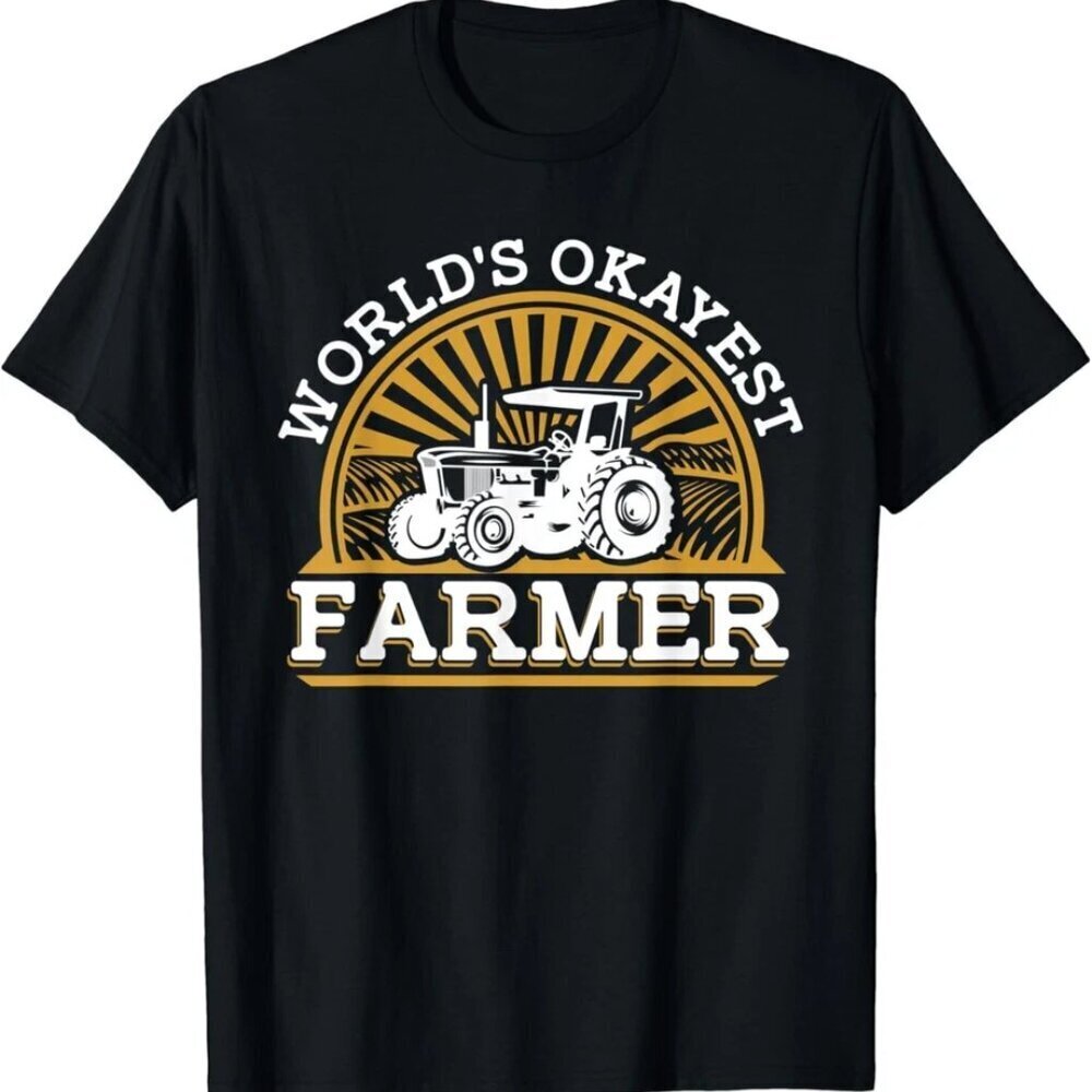 World's Okayest Farmer Rancher Agribusiness Farmer T-Shirt .